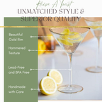 Clear Hammered Martini & Cocktail Glasses